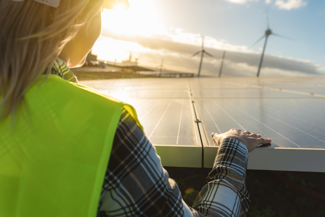 Female Engineer Working for Alternative Energy Project